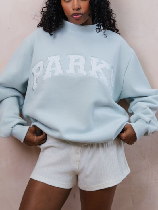 Parke Tops - Parke Bridal Varsity Mockneck in Pale Blue Size S/M NEW IN BAG